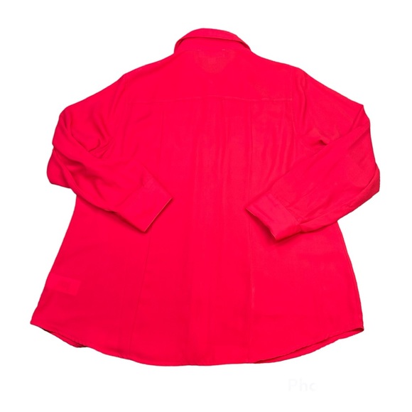 ✳️ MICHAEL MICHAEL KORS Zip Front Roll Tab Sleeve Utility Shirt Red Size 1X - Picture 8 of 9